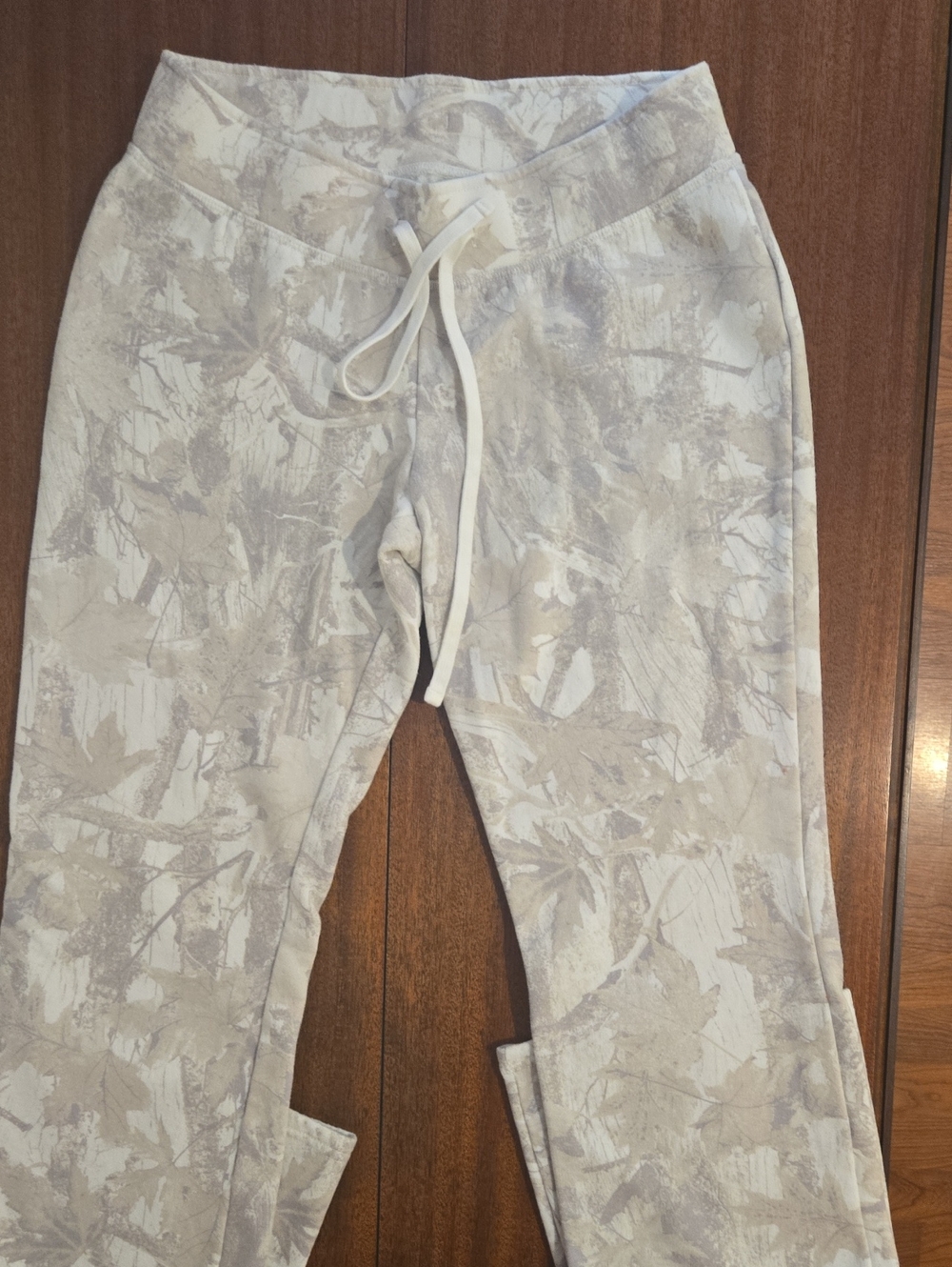 Women's Light Gray Printed Drawstring Jogger Pants